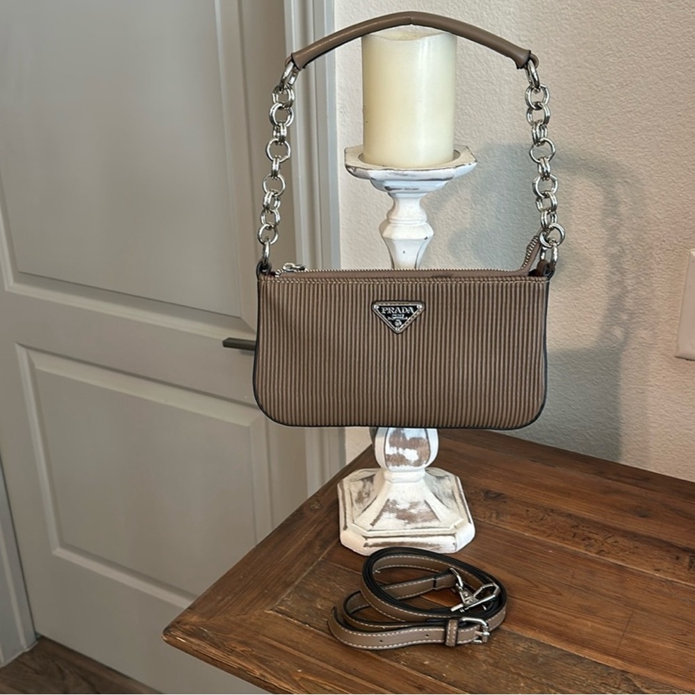 Tan Shoulder Bag with Crossbody strap